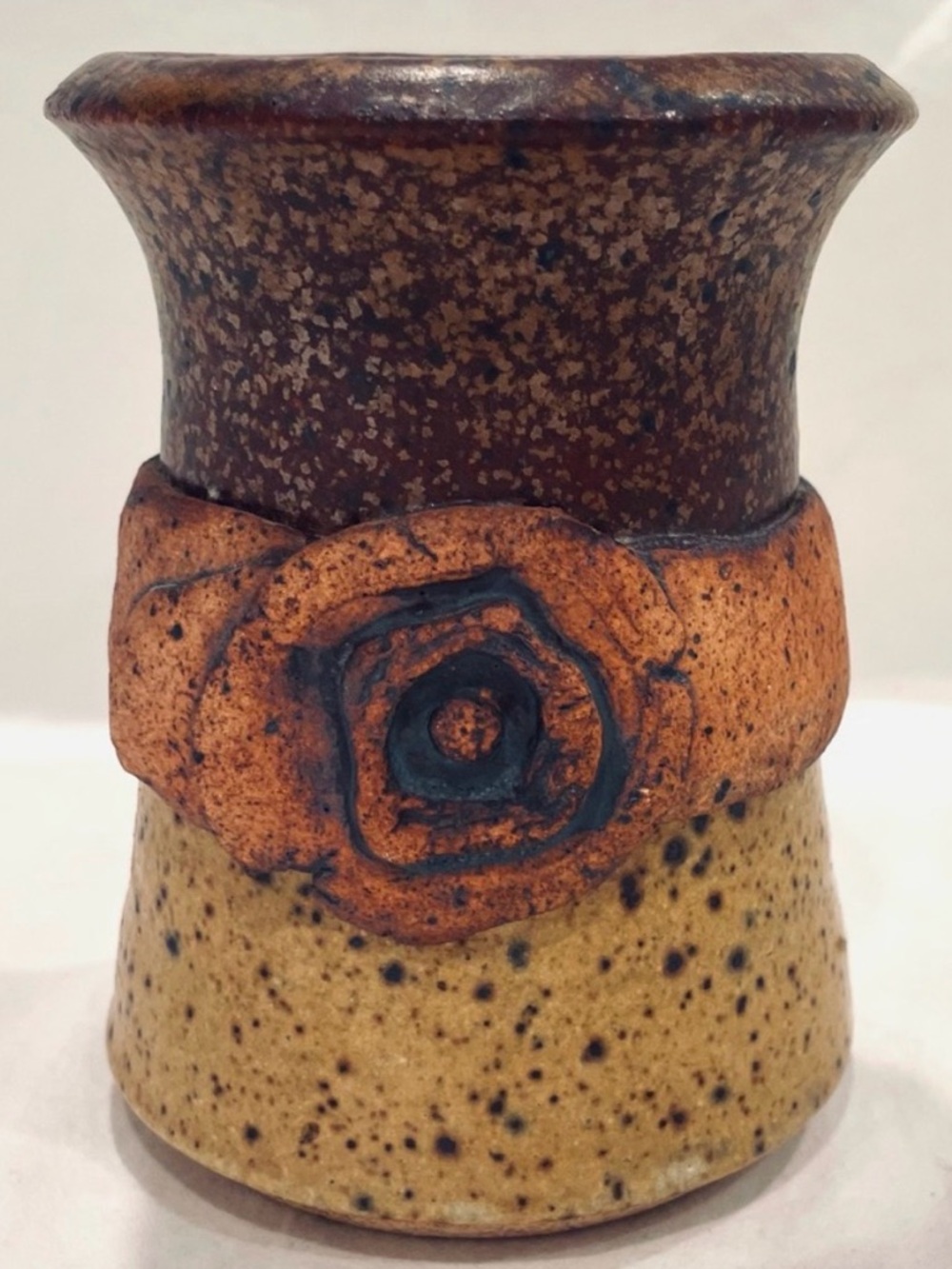 Unique Vintage Artisanal Metallic Glazed Ceramic Pencil Holder | Unique